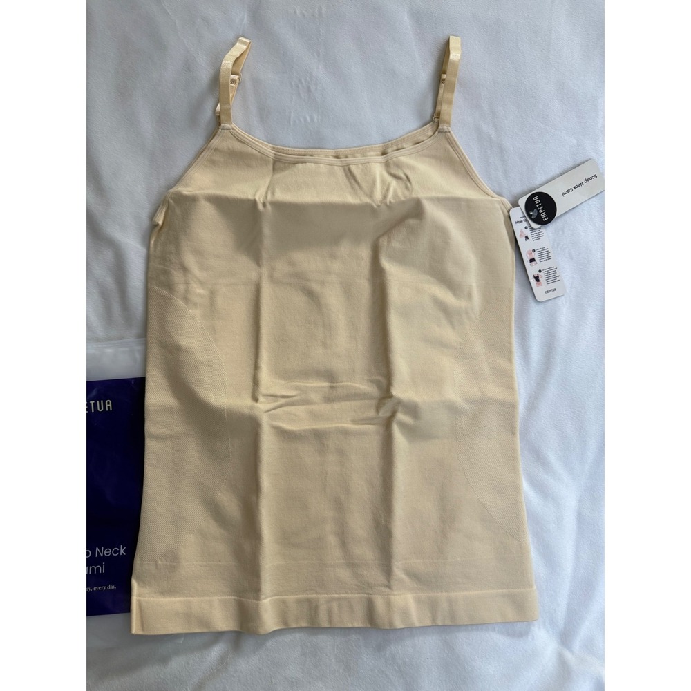 Empetua Scoop Neck Cami Beige Shapewear Tank Top 3XL 62001 Seamless Smoothing